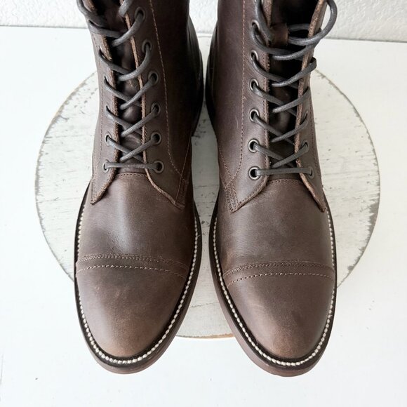 NEW Lane Mens Brown Ankle Boots Size 10 Lace-up Casual Genuine Leather Sole - Picture 6 of 12